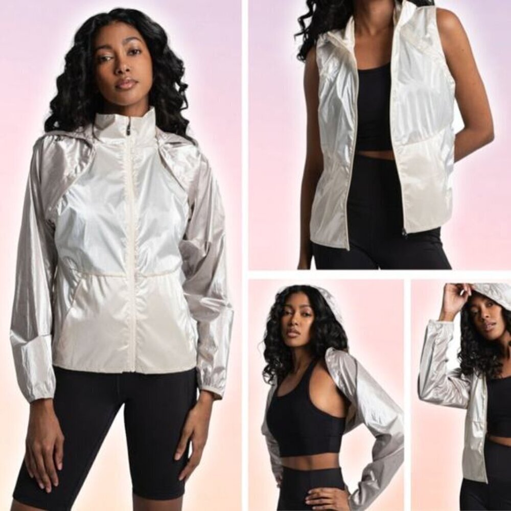 NWT LOLE Sprint Jacket Sz XS Two Tone Gardenia